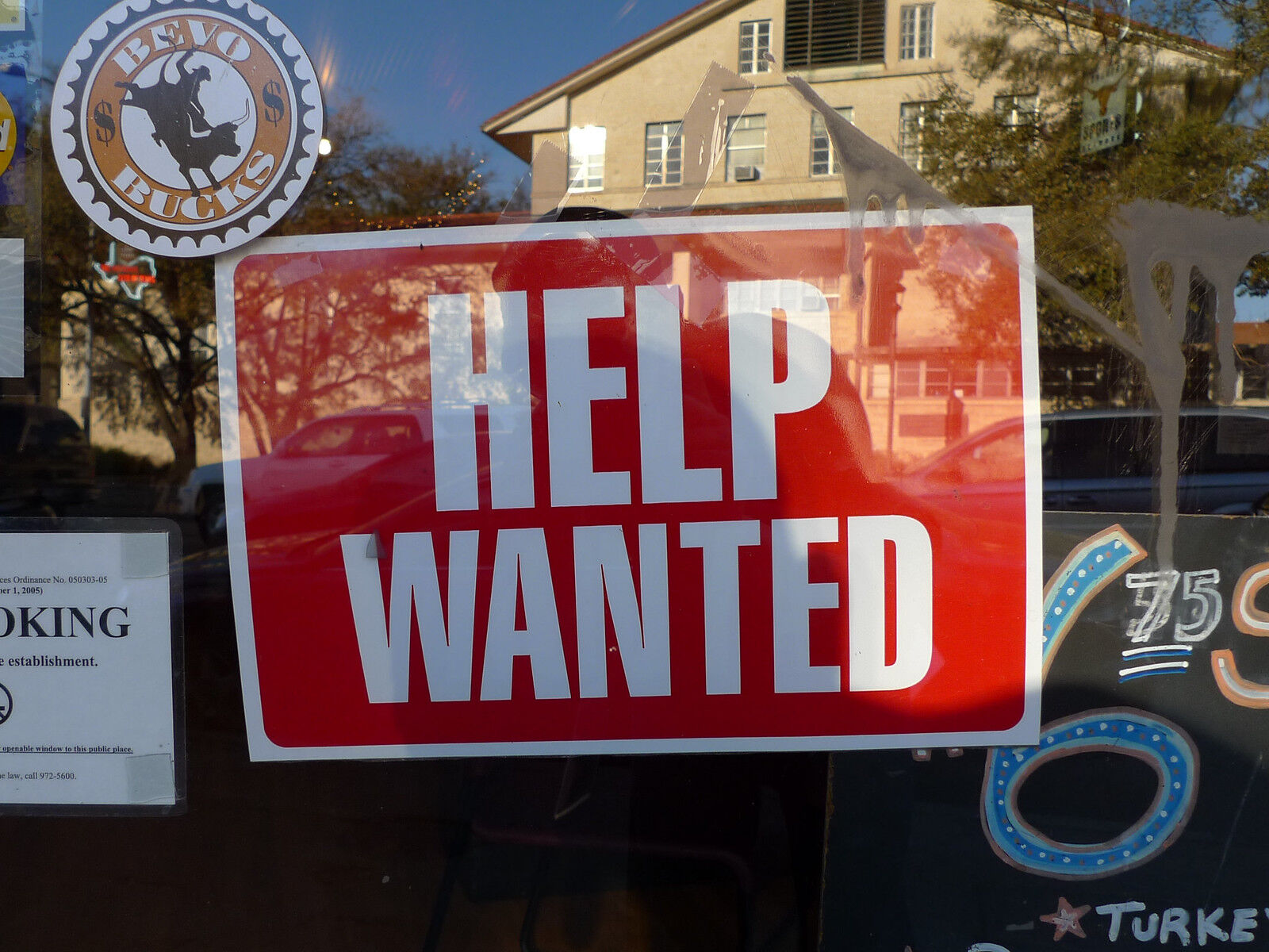 Help wanted sign, hiring